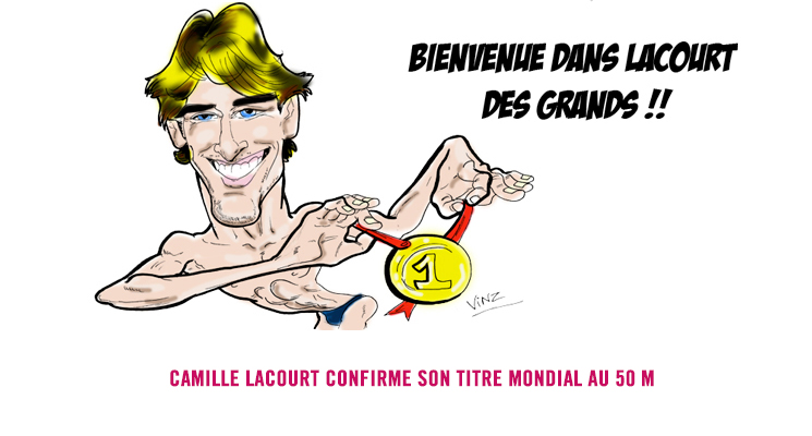 Caricature de Camille Lacourt