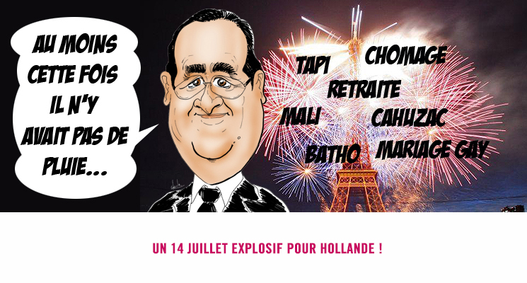 Caricature de Hollande le 14 juillet