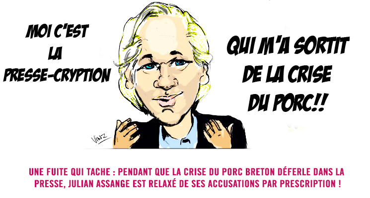 Caricature de Julian Assange