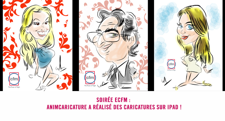 Soirée ECFM, caricatures sur Ipad